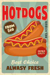 Retro Hotdog Advertisement Poster Design