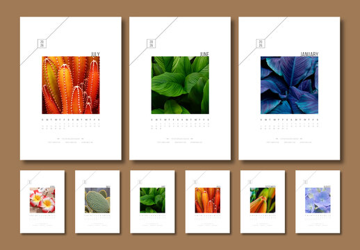 2026 Photo Calendar, Modern Monthly Wall Calendar Design