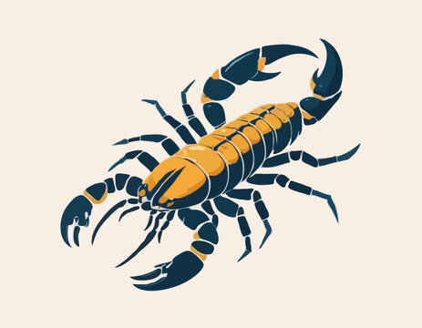 scorpion in illustration in brush stroke painting