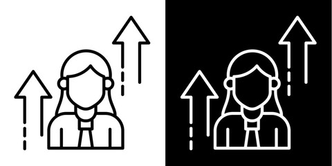 Growth Icon Set White Style Collection