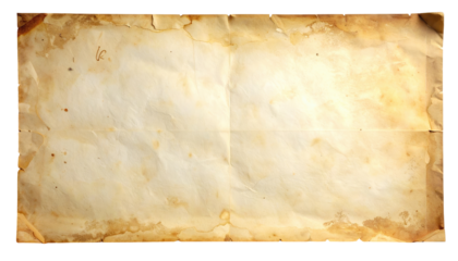 Aged parchment background, with textured paper, worn edges, and folded creases. Looks old, vintage, faded, and slightly stained