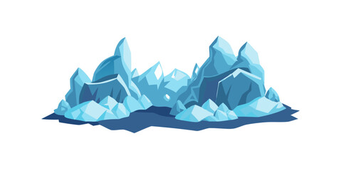 Floating icebergs in arctic waters