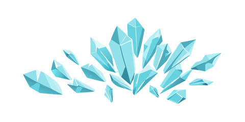 Collection of blue crystals