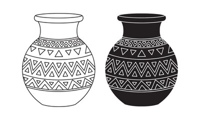 Tribal Pottery Jar Icon. Indigenous art and craftsmanship Vector