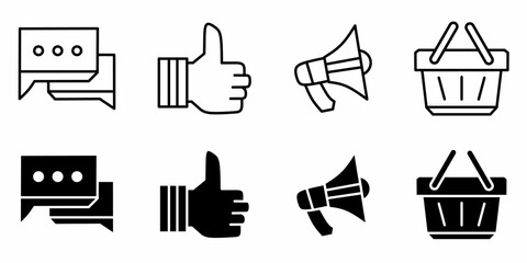 Ecommerce. Vector collection of ecommerce icon illustration. Black icon design.