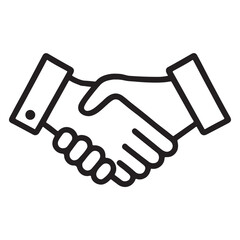 Business agreement handshake icon vector silhouette