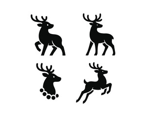 Deer Stag Animal Logo Set Vector Design Collection