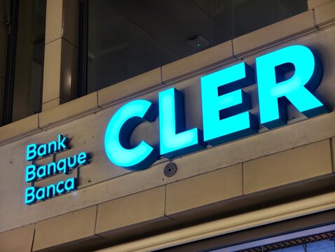 Luzern,Switzerland-Sep.30th 2025: Bank Cler company brand logo 