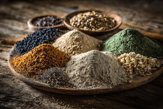 Close-up composition of natural phosphorus materials for soil health