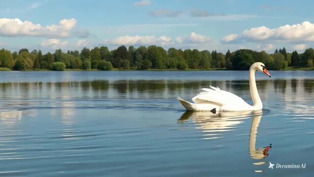 swans on the lake