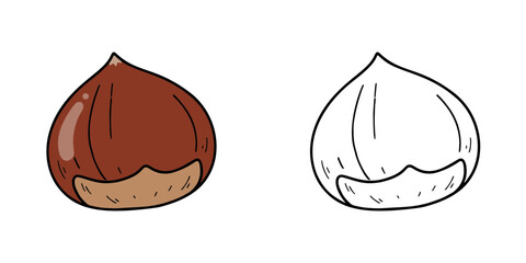 シンプルな栗のアイコンイラスト