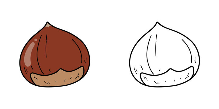 シンプルな栗のアイコンイラスト