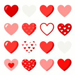 [Vector EPS]A Collection of Various Heart Shapes in Different Colors and Designs