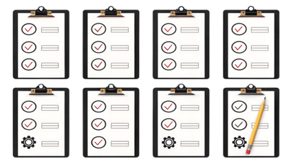Checklist clipboard icons for business and productivity use