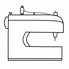 Modern Electric Sewing Machine Illustration