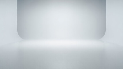 Empty white room with spotlighted walls and blank modern background