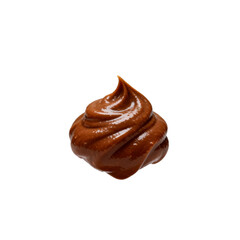 [Transparent Background PNG]Chocolate Frosting or Spread Swirled on White Background