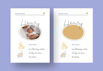 Baby Birth Announcement Card Layout