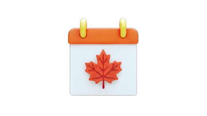 Autumn Calendar with Maple Leaf Icon