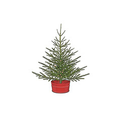  Realistic Potted Christmas Tree