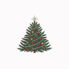 Classic Decorated Christmas Tree.