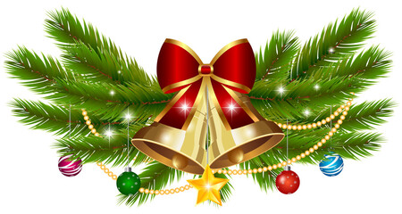 Christmas Holiday Jingle Bells Decoration with Ornaments