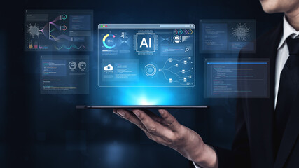 An AI development environment dashboard. This platform provides tools for coding, data science, and visualizing machine learning models, from the initial algorithm to the final application. Fermion