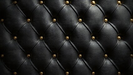 Naklejka premium Luxurious Quilted Leather Texture with Gold Buttons and Studs for Stylish Interiors