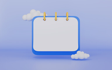 Calendar icon with check sign, Minimal check calendar symbol 3d illustration
