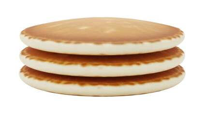 Stack of three pancakes PNG isolated on transparent background, breakfast food for dessert or...