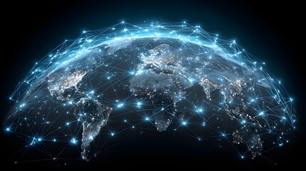 Global Network Connections and Digital Earth Visualization.