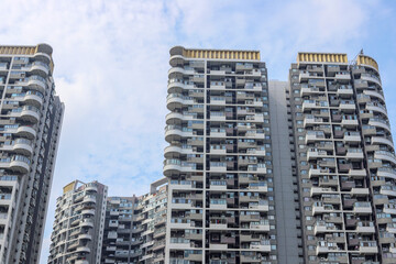 Fototapeta premium High-rise residential apartments and commercial buildings in the city