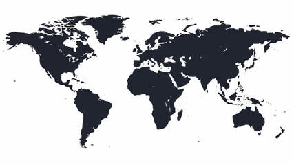 Fototapeta premium Minimalist World Map Design with Clear Continent Outlines in Gray