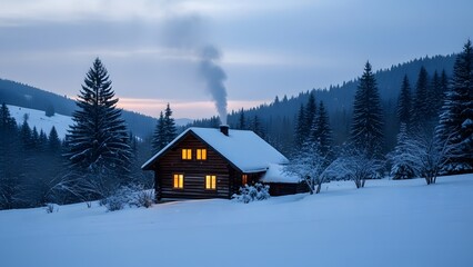 winter landscape in the mountains