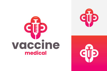 medical vaccine logo vector