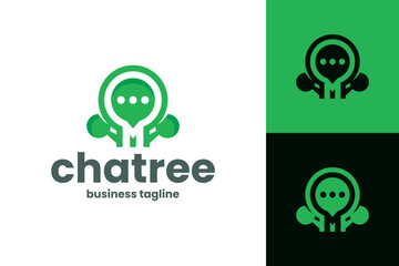 chatting tree logo vector