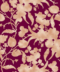 Seamless Colorful tie dye shibori print. Seamless hand drawn batik pattern.Rug textured background. Modern batik wallpaper tile. Watercolor pattern for fabric, clothes, wallpaper. Ethnic design.
