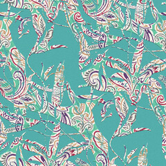 Seamless Colorful tie dye shibori print. Seamless hand drawn batik pattern.Rug textured background. Modern batik wallpaper tile. Watercolor pattern for fabric, clothes, wallpaper. Ethnic design.
