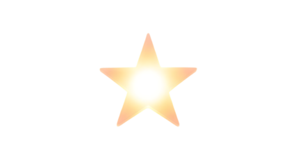 Glowing star shape with soft light and dark background bright illumination