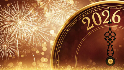 happy new year clock background
