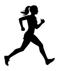 running woman silhouette vector art illustration