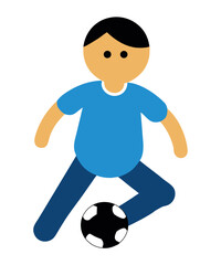 cartoon soccer boy playing ball silhouette vector art illustration