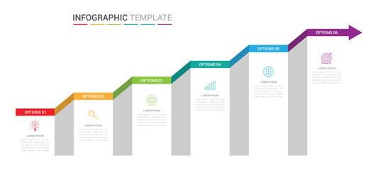 Ladder infographic design template to company success. vector design. Infographic 6 step © Desi