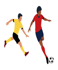 soccer football player playing football water color vector art illustration