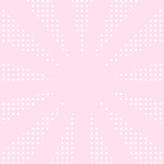 正方形の背景　ドット柄と集中線　ピンク