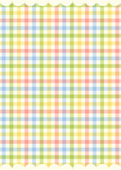 Colorful rainbow gingham checkered seamless background pattern