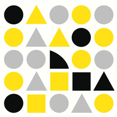 [Vector EPS]Geometric shapes in yellow gray and black color combination