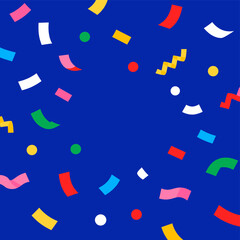 [Vector EPS]Colorful confetti pieces scattered on a blue background