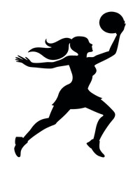 silhouette of basketball player Playing basketball vector