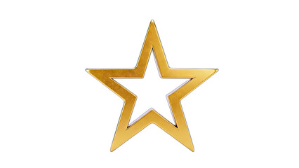 Obraz premium Golden Star Isolated on White Background